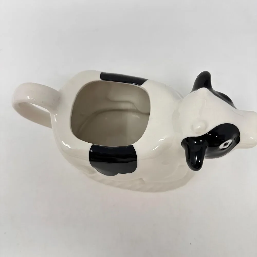 Vtg Himark County Fare Cow Creamer Ceramic Pitcher Japan Black White 7.5